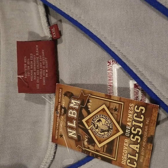 NWT! Big Boy Headgear Negro League Detroit Stars NLBM Gray, Red and Blue Jersey - Picture 7 of 7